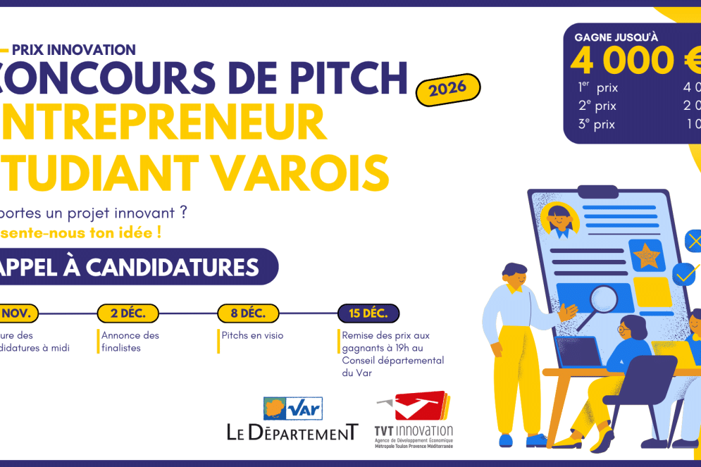 Appel à candidatures – Concours de Pitch Étudiant Entrepreneur Varois 2026